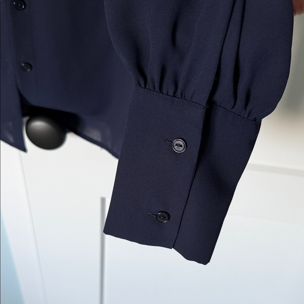 Evy's Tree Navy Ruffled Blouse - Picture 4 of 5